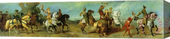 Hans Makart The Anniversary Parade The Falcon Hunt Stretched Canvas Painting / Canvas Art