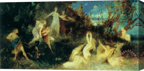 Hans Makart The Hunt of Diana (study) Stretched Canvas Painting / Canvas Art