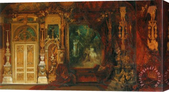 Hans Makart The Summer Night's Dream, Sketch for The Decoration of a Room in The Hermes Villa Stretched Canvas Painting / Canvas Art