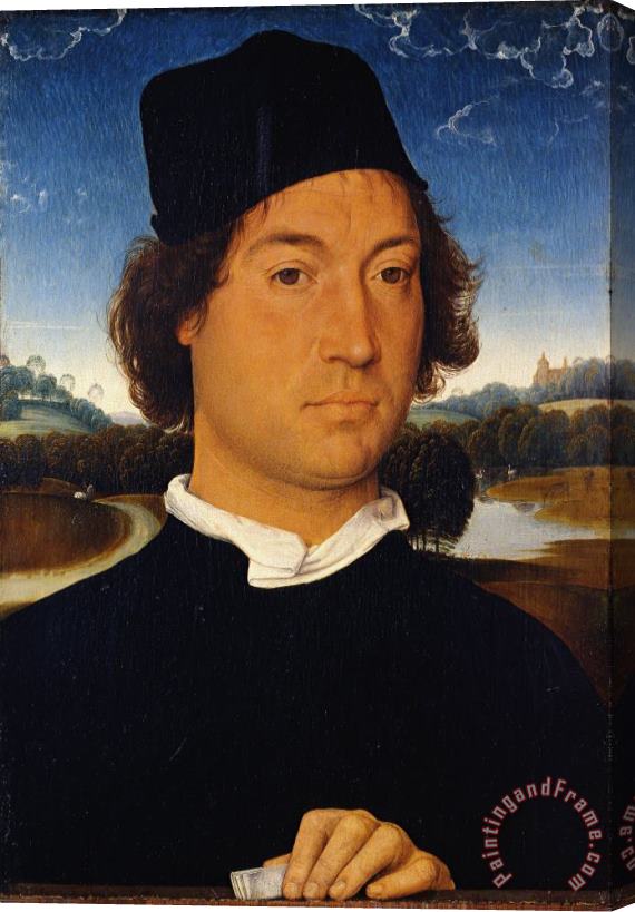 Hans Memling Memling Portrait of an Unknown Man with a Letter Stretched Canvas Print / Canvas Art