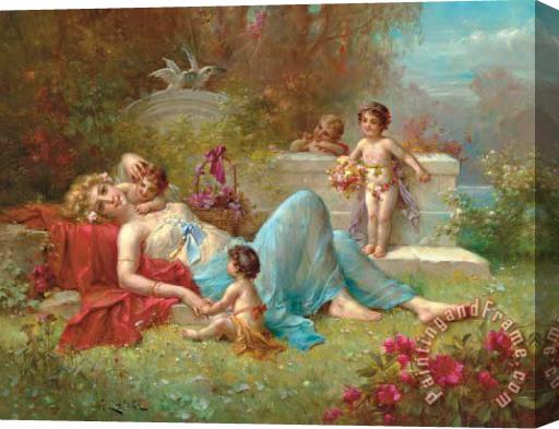 Hans Zatzka An Allegory of Love Stretched Canvas Painting / Canvas Art