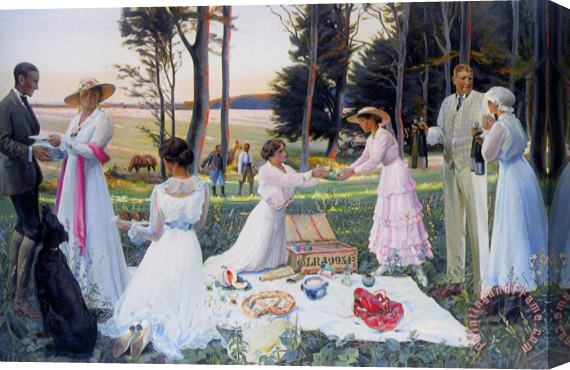 Harald Slott Moller The Afternoon Picnic Stretched Canvas Print / Canvas Art