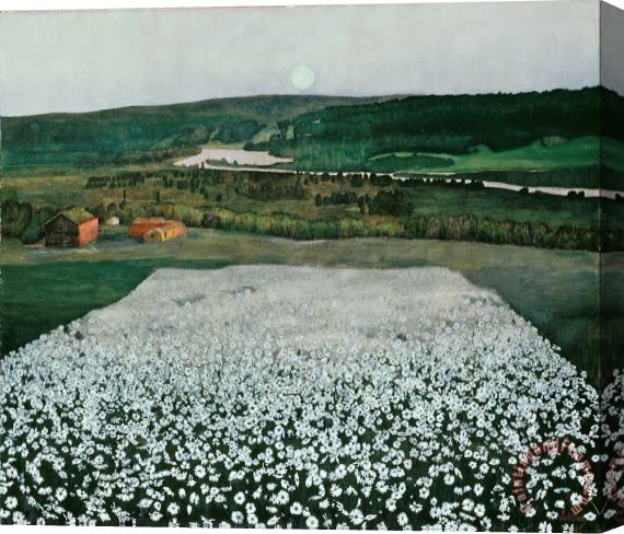Harald Sohlberg Flower Meadow in The North Stretched Canvas Print / Canvas Art