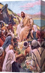 Sermon on The Mount Canvas Prints - The Sermon On The Mount by Harold Copping