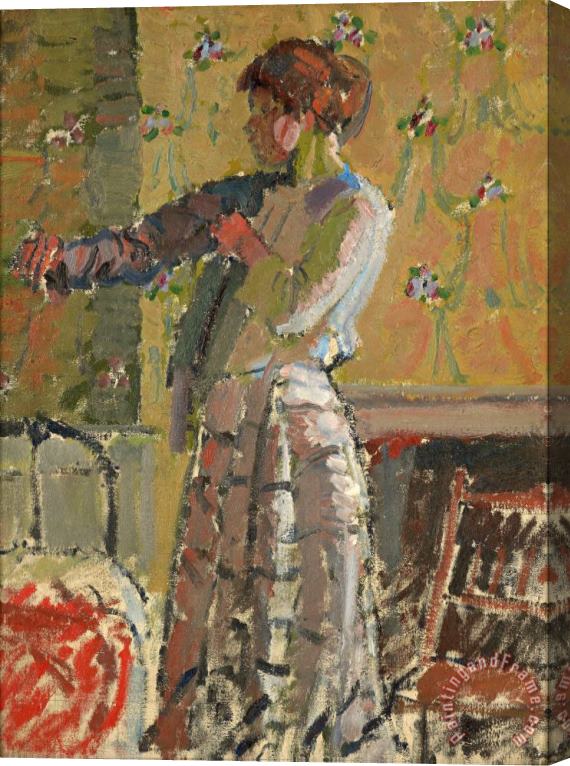 Harold Gilman Girl Dressing Stretched Canvas Print / Canvas Art