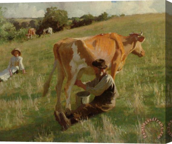 Harold Harvey Summer Milking Stretched Canvas Painting / Canvas Art