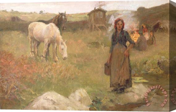 Harold Harvey The Gypsy Camp Stretched Canvas Print / Canvas Art