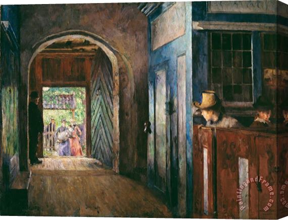 Harriet Backer Christening in Tanum Church Stretched Canvas Print / Canvas Art