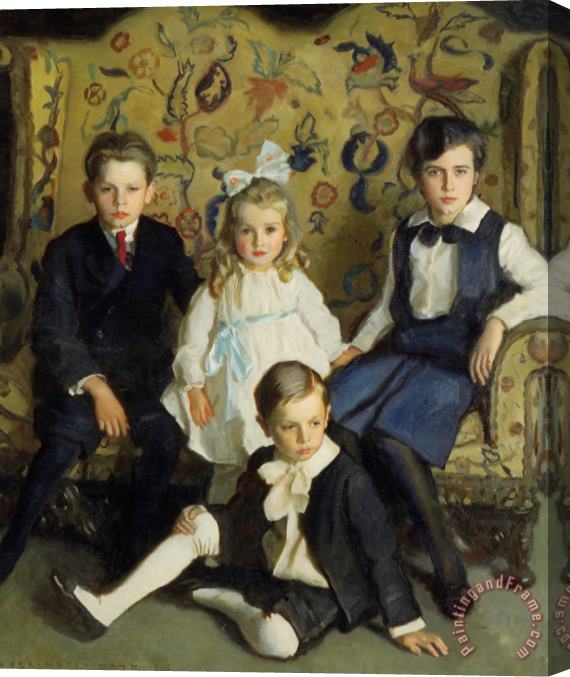 Harrington Mann A Family Portrait of Four Children Stretched Canvas Print / Canvas Art
