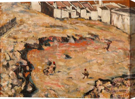 Harry Caldecott The Cricket Match (malay Quarter) Stretched Canvas Painting / Canvas Art