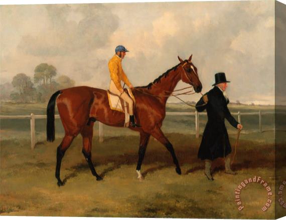Harry Hall Sir Tatton Sykes Leading in The Horse 'sir Tatton Sykes' with William Scott Up Stretched Canvas Print / Canvas Art