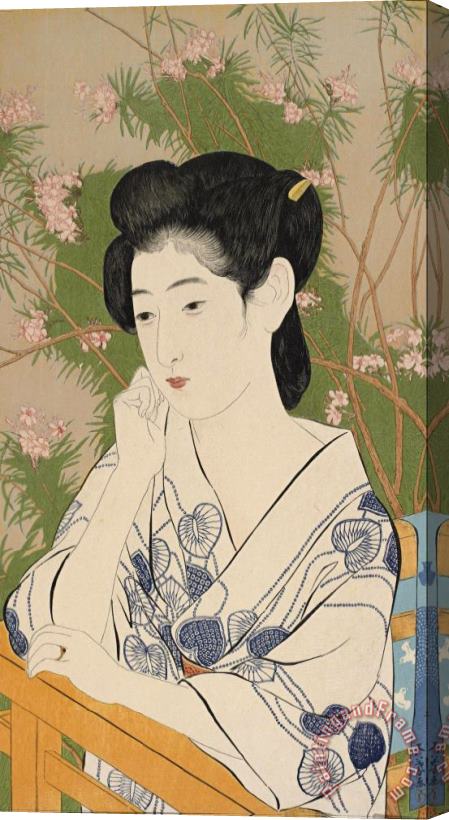 Hashiguchi Goyo Woman at a Hot Spring Hotel Stretched Canvas Print / Canvas Art