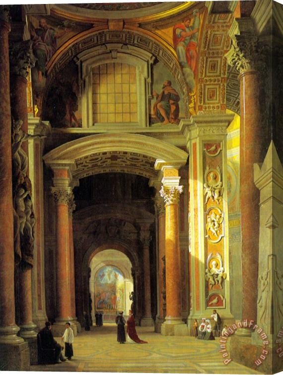 Heinrich Hansen Interior of St. Peters, Rome Stretched Canvas Painting / Canvas Art
