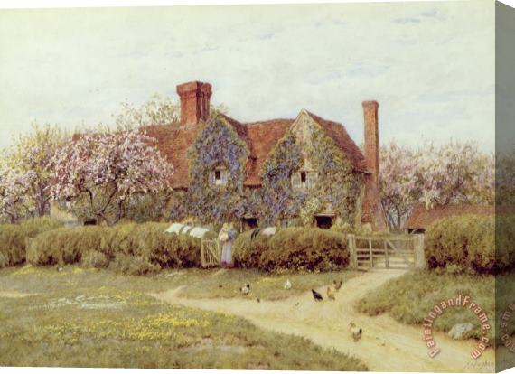 Helen Allingham A Buckinghamshire House at Penstreet Stretched Canvas Painting / Canvas Art