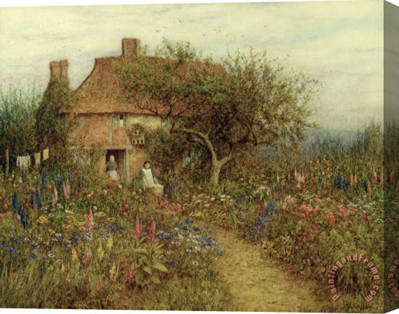 Helen Allingham A Cottage near Brook Witley Surrey Stretched Canvas Painting / Canvas Art