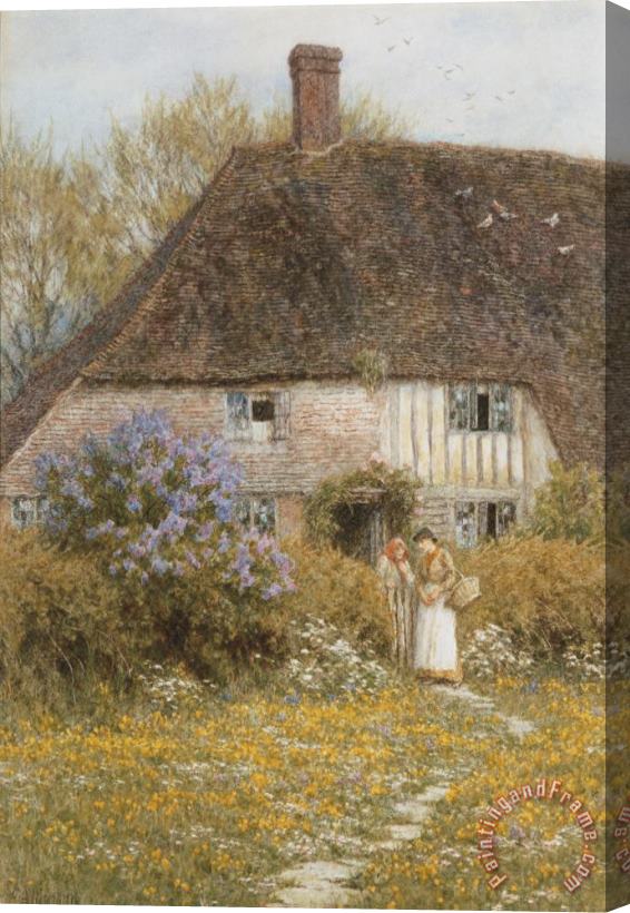 Helen Allingham A Kentish Cottage Stretched Canvas Print / Canvas Art