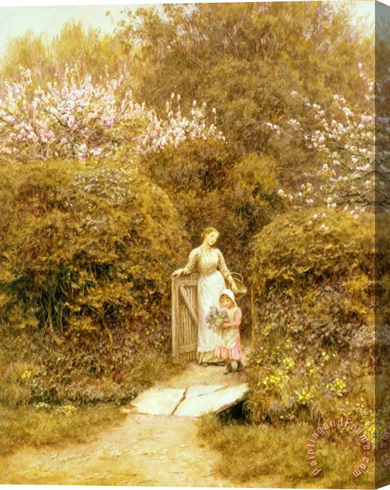 Helen Allingham At the Cottage Gate Stretched Canvas Print / Canvas Art