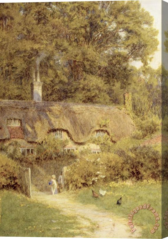 Helen Allingham Cottage at Farringford Isle of Wight Stretched Canvas Painting / Canvas Art