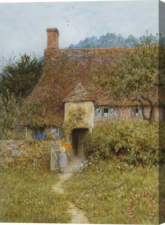 Helen Allingham Old Cottage Witley Stretched Canvas Print / Canvas Art