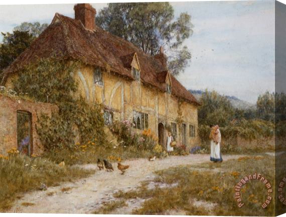Helen Allingham Old Kentish Cottage Stretched Canvas Print / Canvas Art