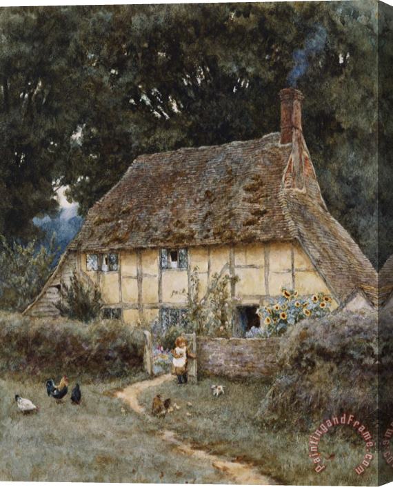 Helen Allingham On the Brook Road near Witley Stretched Canvas Painting / Canvas Art