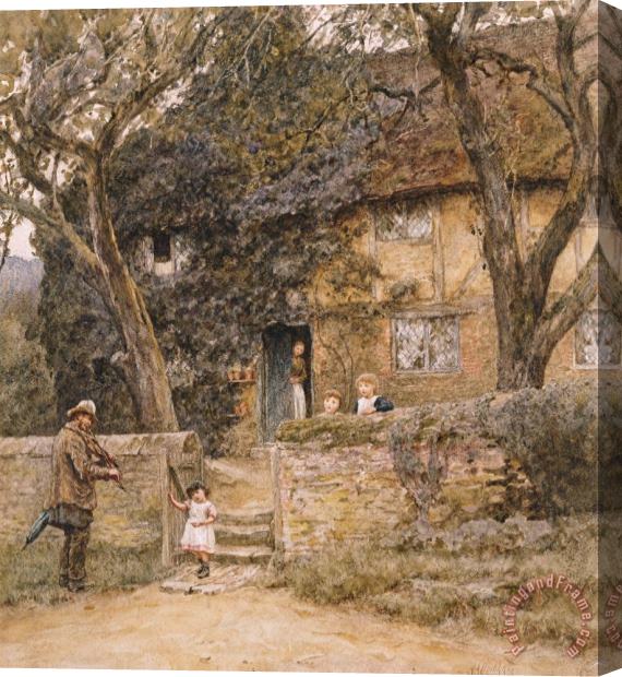 Helen Allingham The Fiddler Stretched Canvas Painting / Canvas Art