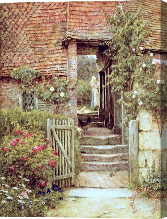 Helen Allingham Under the Old Malthouse Hambledon Surrey Stretched Canvas Painting / Canvas Art
