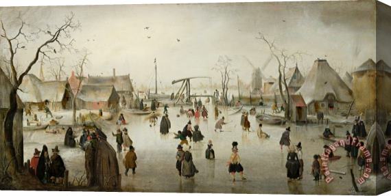 Hendrick Avercamp Ice Skating in a Village Stretched Canvas Painting / Canvas Art