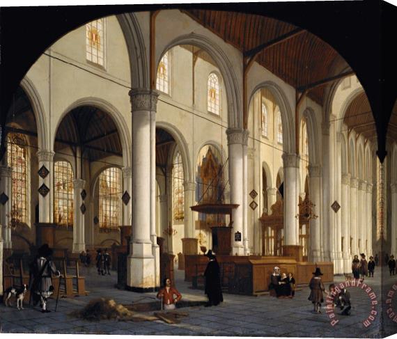 Hendrick Van Vliet The Interior of St Janskerk at Gouda Stretched Canvas Print / Canvas Art