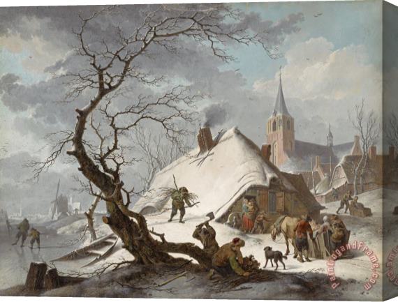 Hendrik Meyer A Winter Scene Stretched Canvas Painting / Canvas Art