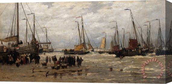 Hendrik Willem Mesdag Pinks in The Breakers Stretched Canvas Painting / Canvas Art