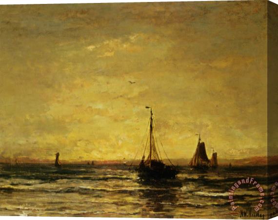 Hendrik Willem Mesdag The Return of The Fleet at Sunset Stretched Canvas Print / Canvas Art