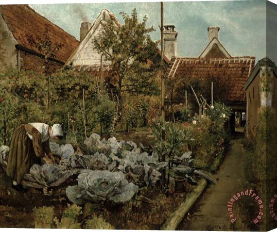 Henri de Braekeleer A Flemish Garden Stretched Canvas Print / Canvas Art