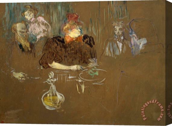 Henri de Toulouse-Lautrec At The Table of Monsieur And Madame Natanson Stretched Canvas Painting / Canvas Art