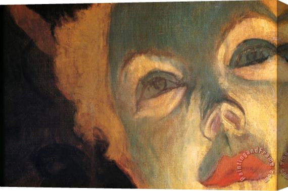 Henri de Toulouse-Lautrec Detail of Woman's Face From at The Moulin Rouge Stretched Canvas Print / Canvas Art