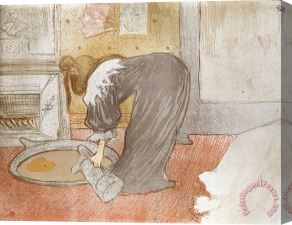 Henri de Toulouse-Lautrec Femme Au Tu (woman with Washtub) Stretched Canvas Painting / Canvas Art