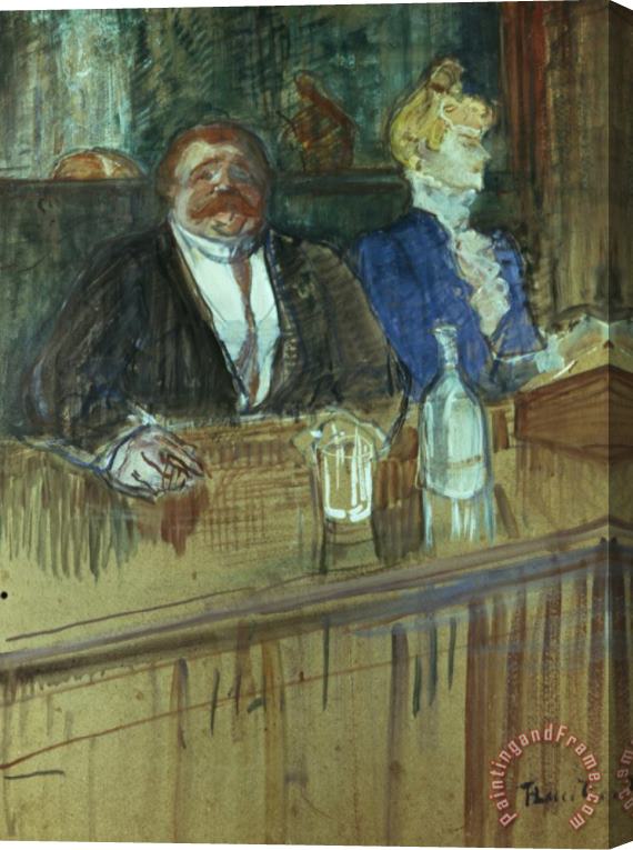 Henri de Toulouse-Lautrec In The Bar: The Fat Proprietor And The Anaemic Cashier Stretched Canvas Painting / Canvas Art