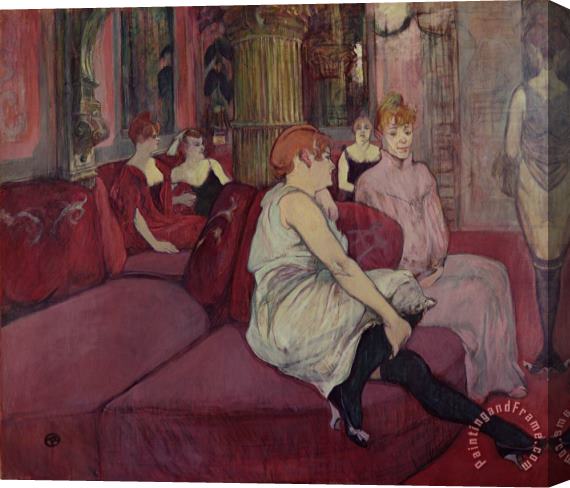 Henri de Toulouse-Lautrec In the Salon at the Rue des Moulins Stretched Canvas Painting / Canvas Art