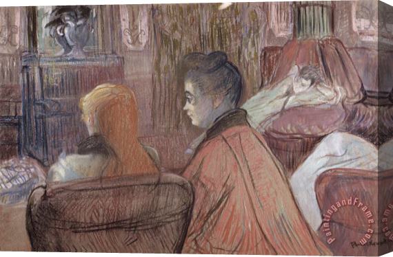 Henri de Toulouse-Lautrec In The Salon Stretched Canvas Print / Canvas Art