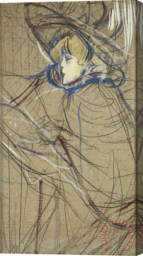 Henri de Toulouse-Lautrec Profile of Woman: Jane Avril Stretched Canvas Painting / Canvas Art