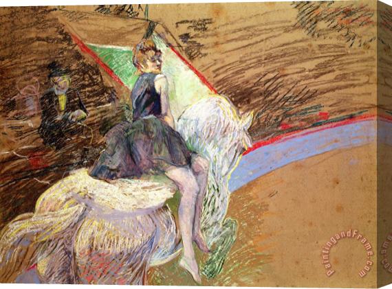 Henri de Toulouse-Lautrec Rider on a White Horse Stretched Canvas Print / Canvas Art