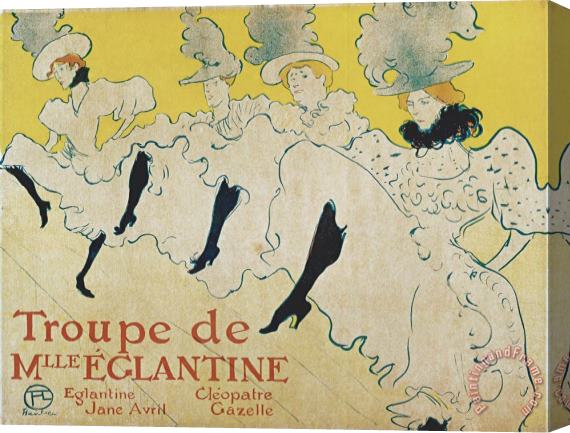 Henri de Toulouse-Lautrec The Troupe of Mademoiselle Eglantine Stretched Canvas Painting / Canvas Art