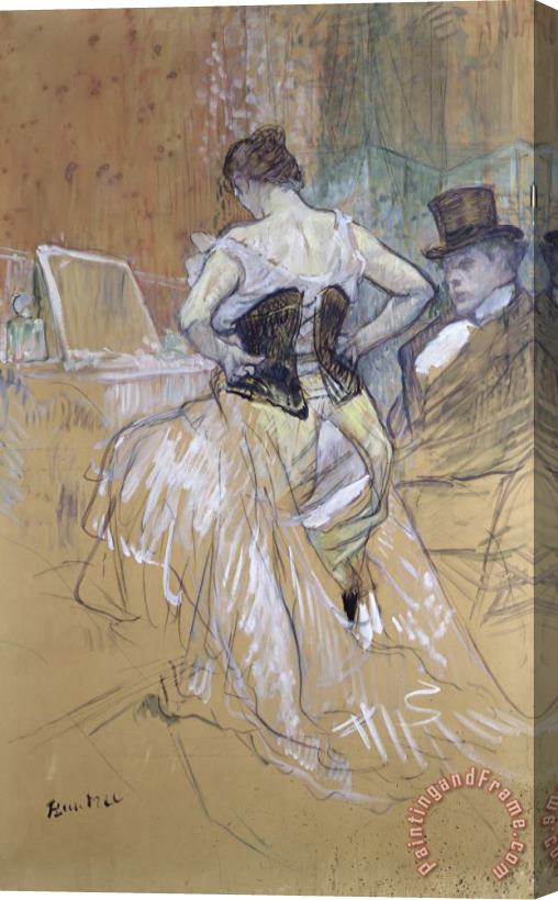 Henri de Toulouse-Lautrec Woman at Her Toilet, Study for 'elles' Stretched Canvas Painting / Canvas Art