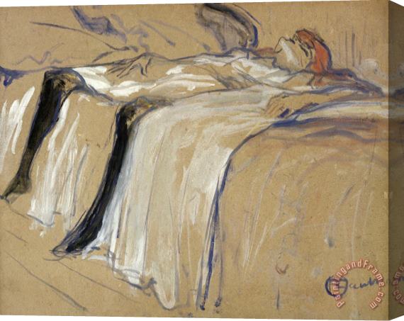 Henri de Toulouse-Lautrec Woman Lying On Her Back Stretched Canvas Print / Canvas Art