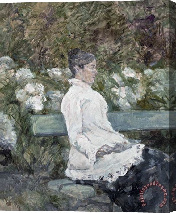 Henri de Toulouse-Lautrec Woman Seated on a Bench in a Park Stretched Canvas Print / Canvas Art