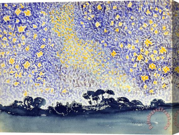 Henri-Edmond Cross Landscape with Stars Stretched Canvas Print / Canvas Art