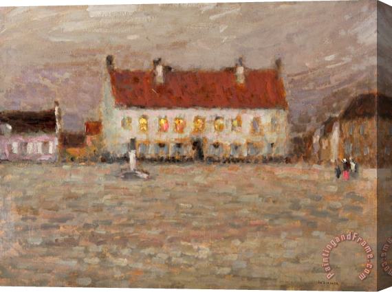 Henri Eugene Augustin Le Sidaner Square - Fort-Philippe Stretched Canvas Painting / Canvas Art