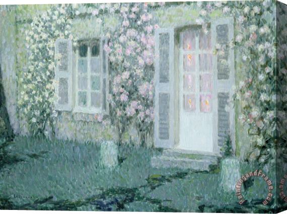 Henri Eugene Augustin Le Sidaner The House With Roses Stretched Canvas Print / Canvas Art