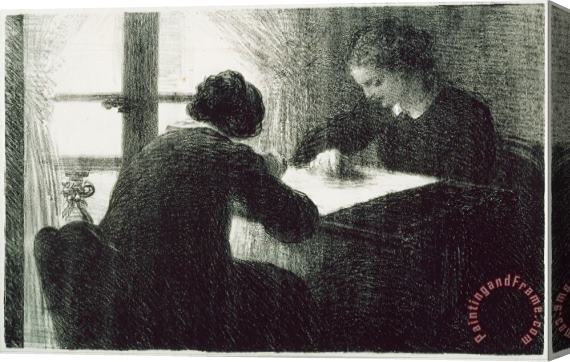 Henri Fantin Latour The Embroiderers (les Brodeuses) Stretched Canvas Painting / Canvas Art