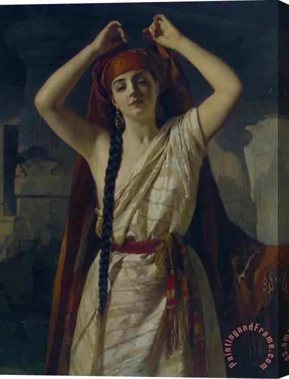 Henri Guillaume Schlesinger An Egyptian Girl Preparing for The Bath Stretched Canvas Painting / Canvas Art